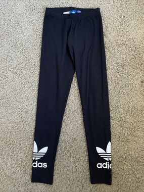 Adidas Originals Trefoil Logo Leggings Black White Size Medium